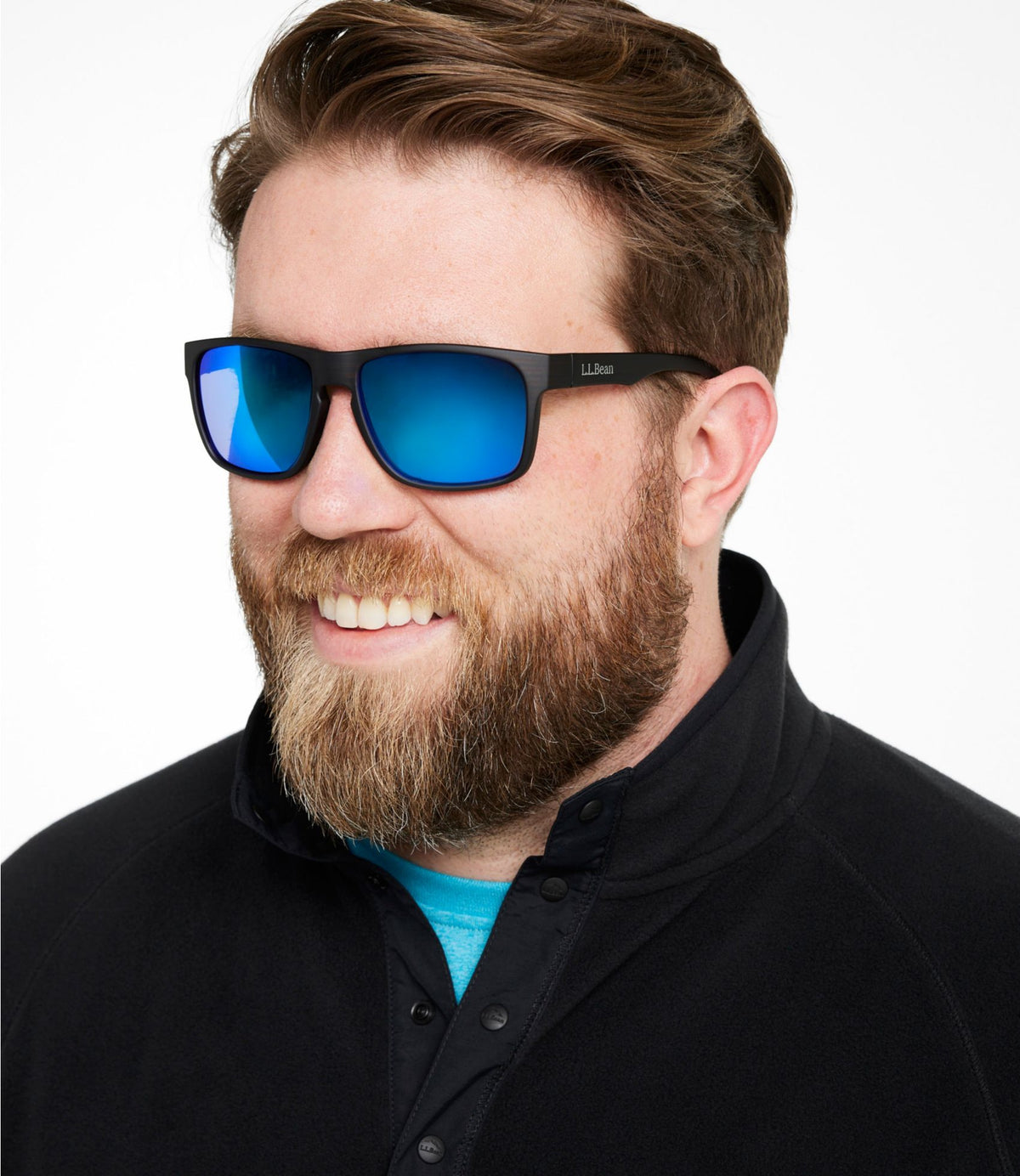 L.L.Bean Adults' L.L.Bean Harborside With Hydroglare Polarized Sunglasses Matte Driftwood Brown/Smoke With Green Mirror