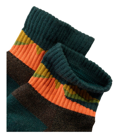 L.L.Bean Adults' Katahdin Hiker Socks, 1/4 Crew Hazelnut/Shadow Green
