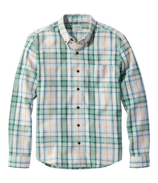 L.L.Bean Men's Scotch Plaid Flannel Shirt, Slightly Fitted Untucked Fit Bean of Freeport Green