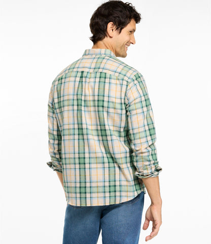 L.L.Bean Men's Scotch Plaid Flannel Shirt, Slightly Fitted Untucked Fit Bean of Freeport Green
