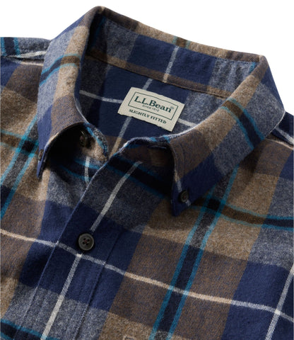 L.L.Bean Men's Scotch Plaid Flannel Shirt, Slightly Fitted Untucked Fit Bean of Freeport Green