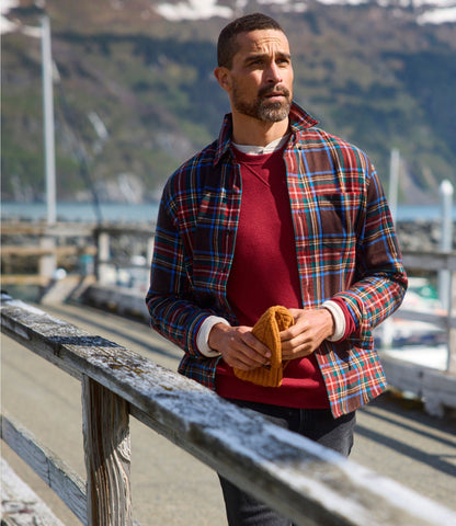 L.L.Bean Men's Scotch Plaid Flannel Shirt, Slightly Fitted Untucked Fit Bean of Freeport Green