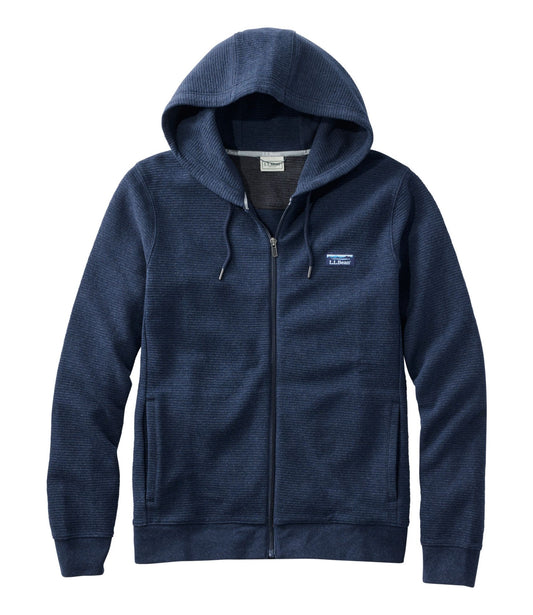 L.L.Bean Men's Lakewashed Double-Knit Full-Zip Hoodie Classic Navy Heather