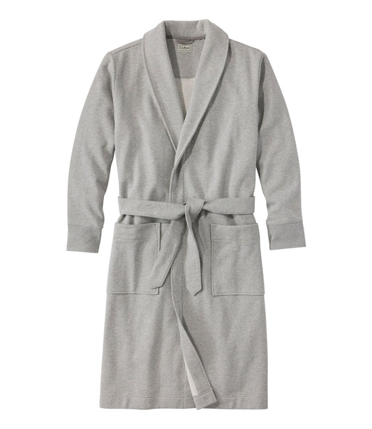 L.L.Bean Men's Mariner Sweatshirt Robe Gray Heather