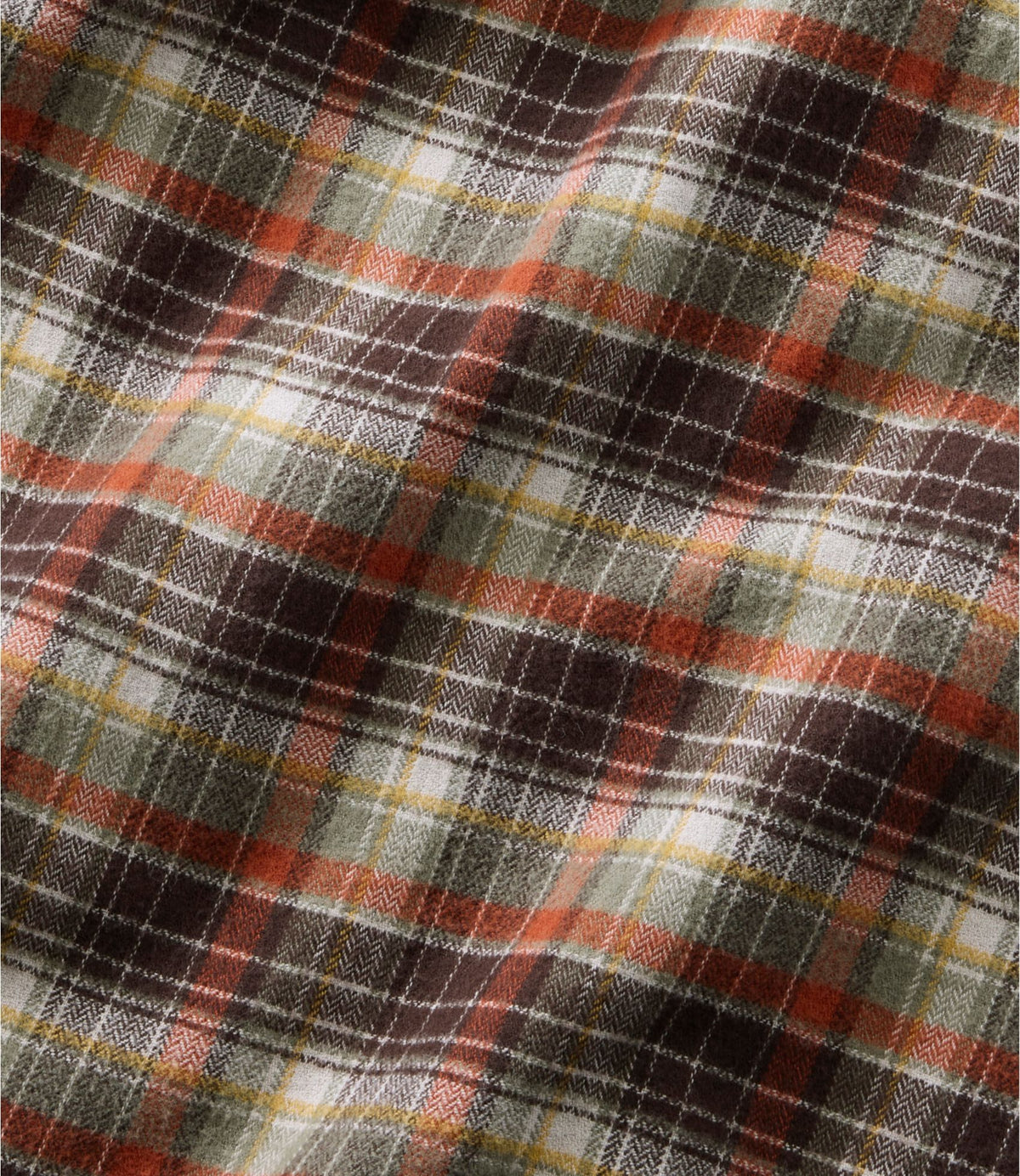 L.L.Bean Men's Signature Brushed Herringbone Shirt Camping Scenic