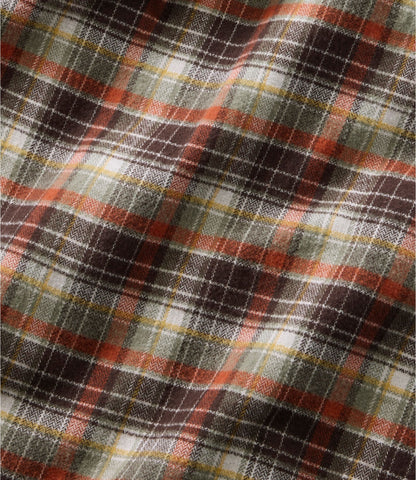 L.L.Bean Men's Signature Brushed Herringbone Shirt Camping Scenic