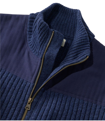 L.L.Bean Men's Commando Vest Sweater Bright Navy Heather