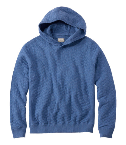 L.L.Bean Men's Quilted Hoodie Sweater Blue Water