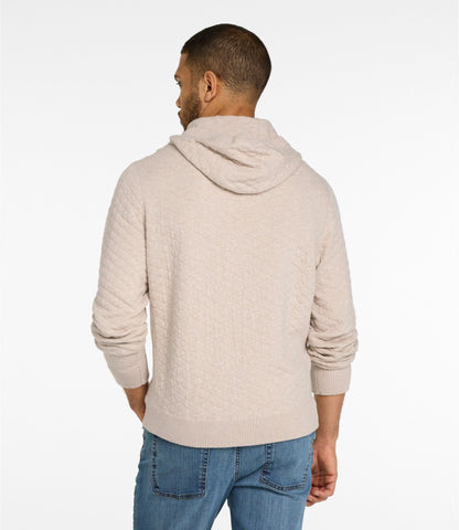 L.L.Bean Men's Quilted Hoodie Sweater Blue Water
