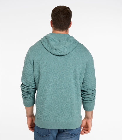 L.L.Bean Men's Quilted Hoodie Sweater Blue Water