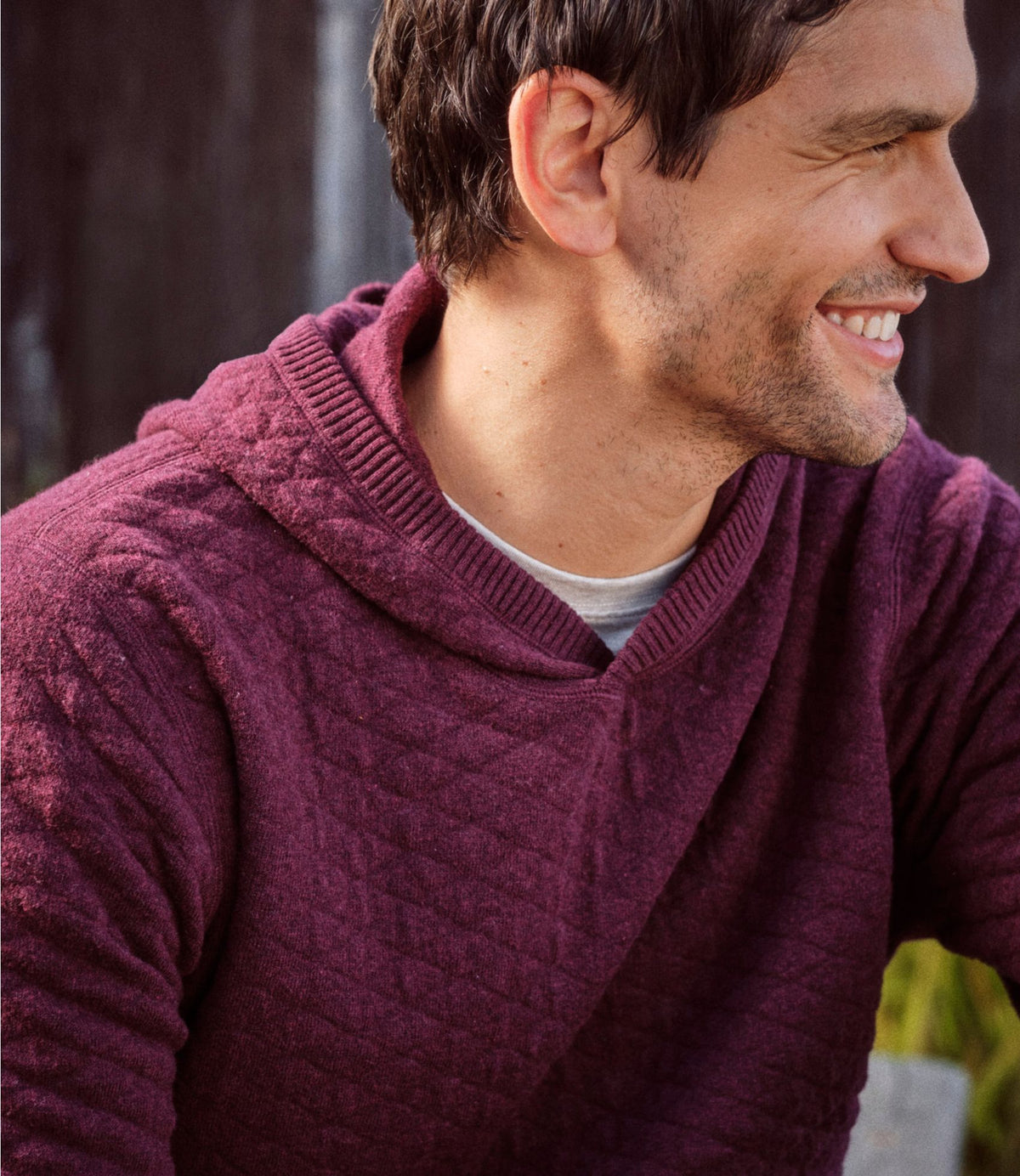 L.L.Bean Men's Quilted Hoodie Sweater Blue Water