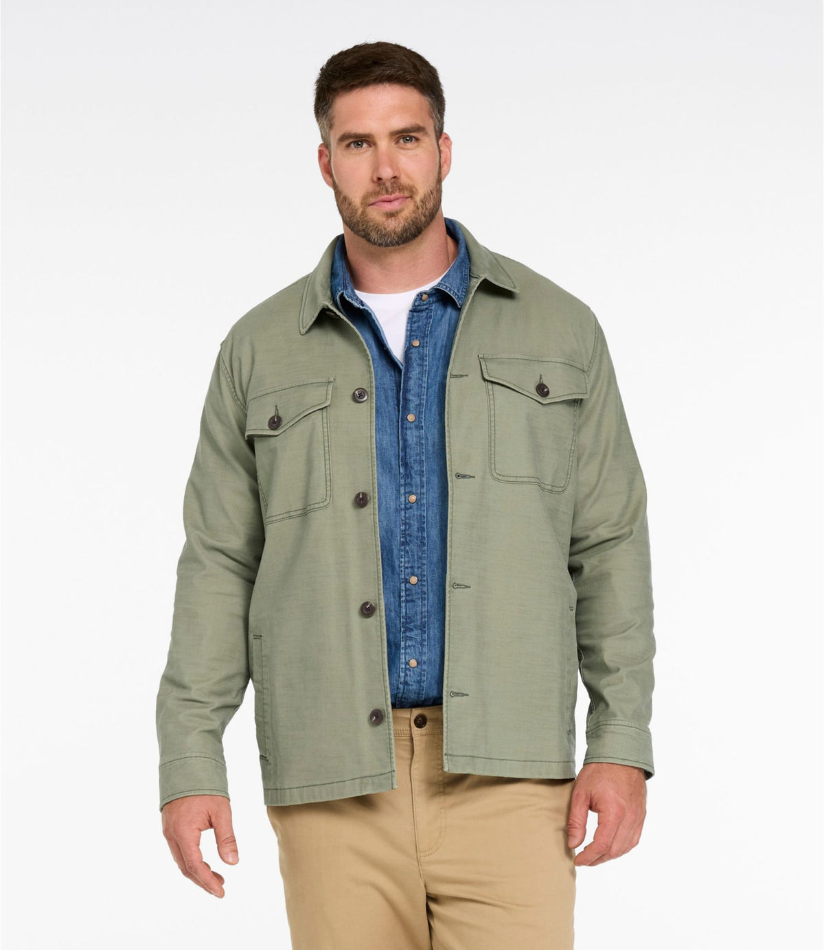 L.L.Bean Men's 1912 Field Shirt Jacket, Slightly Fitted Dark Cinder