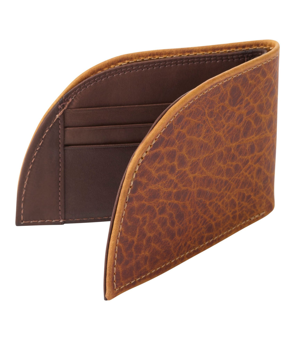L.L.Bean Rogue Classic Front Pocket Wallet, Bison Leather Bourbon