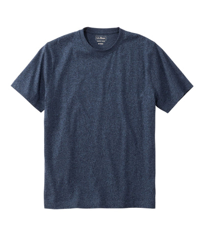 L.L.Bean Men's Carefree Unshrinkable Tee, Slightly Fitted, Short-Sleeve Deep Blue Heather