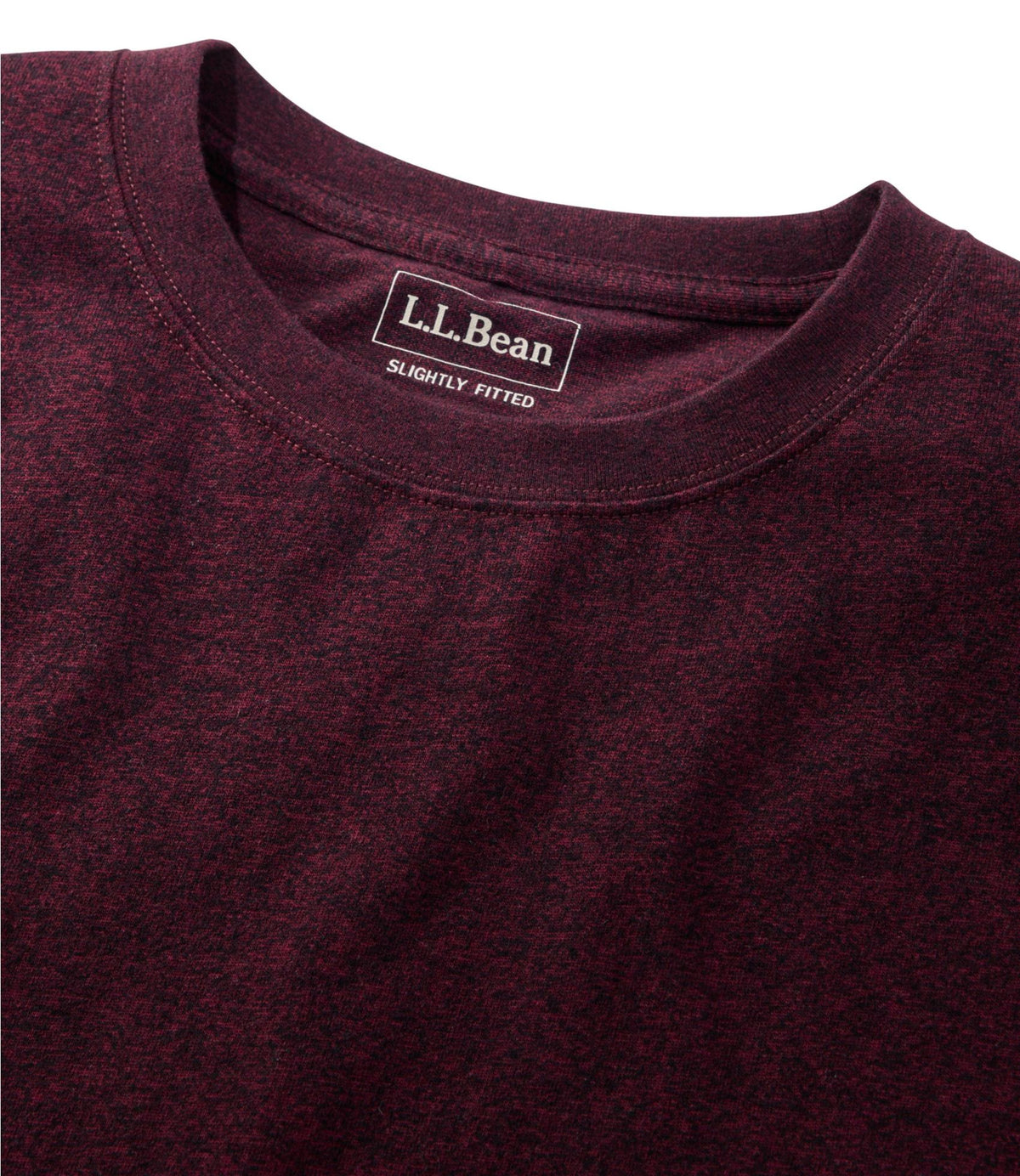 L.L.Bean Men's Carefree Unshrinkable Tee, Slightly Fitted, Short-Sleeve Deep Blue Heather