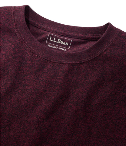 L.L.Bean Men's Carefree Unshrinkable Tee, Slightly Fitted, Short-Sleeve Deep Blue Heather