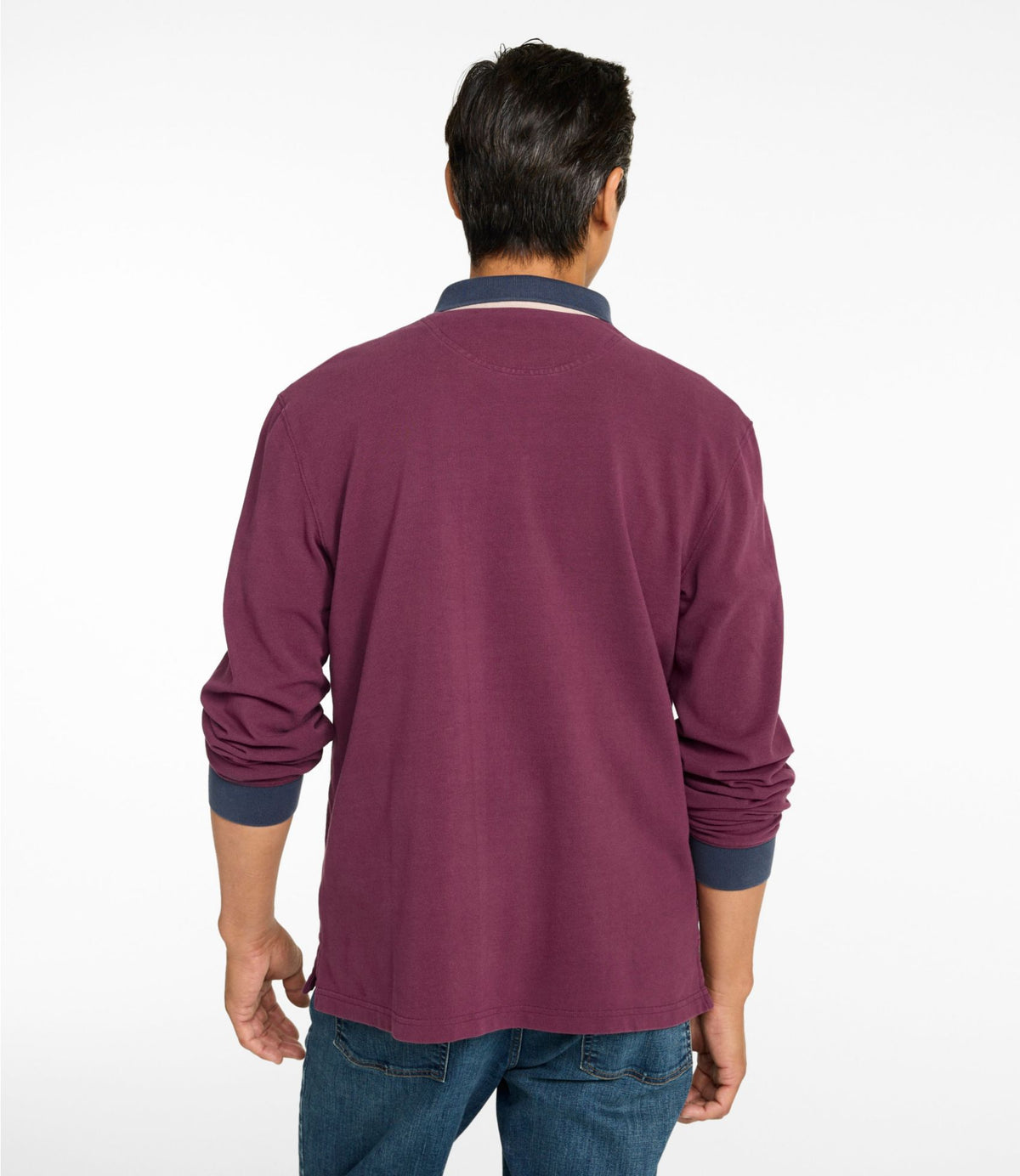 L.L.Bean Men's Casco Bay Rugged Polo, Long-Sleeve Deep Lake