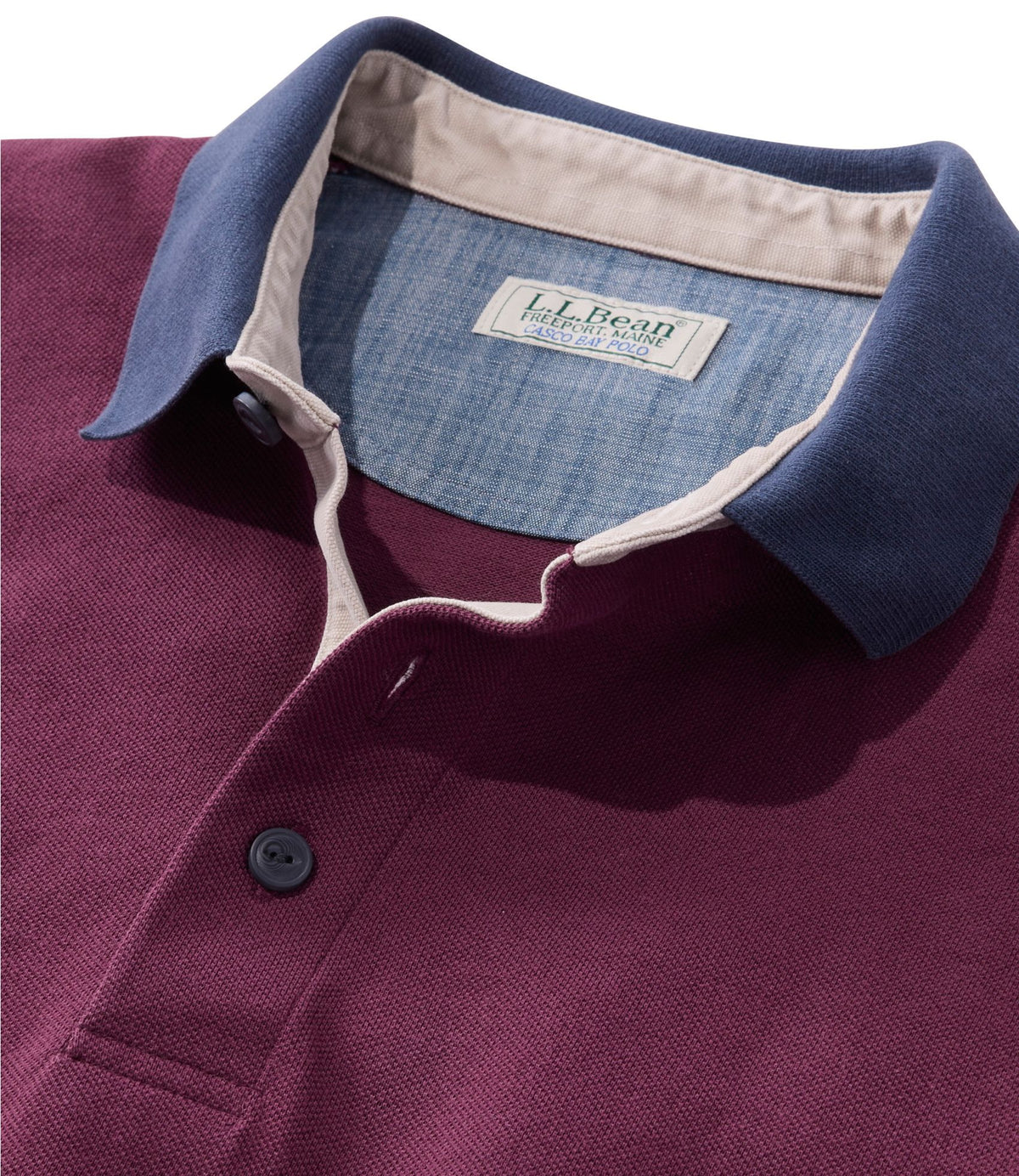 L.L.Bean Men's Casco Bay Rugged Polo, Long-Sleeve Deep Lake