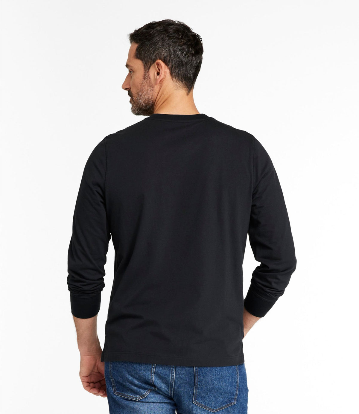 L.L.Bean Men's Signature Northwoods Henley, Long-Sleeve Olive Gray