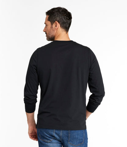 L.L.Bean Men's Signature Northwoods Henley, Long-Sleeve Olive Gray