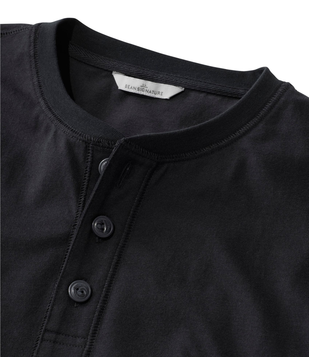 L.L.Bean Men's Signature Northwoods Henley, Long-Sleeve Olive Gray