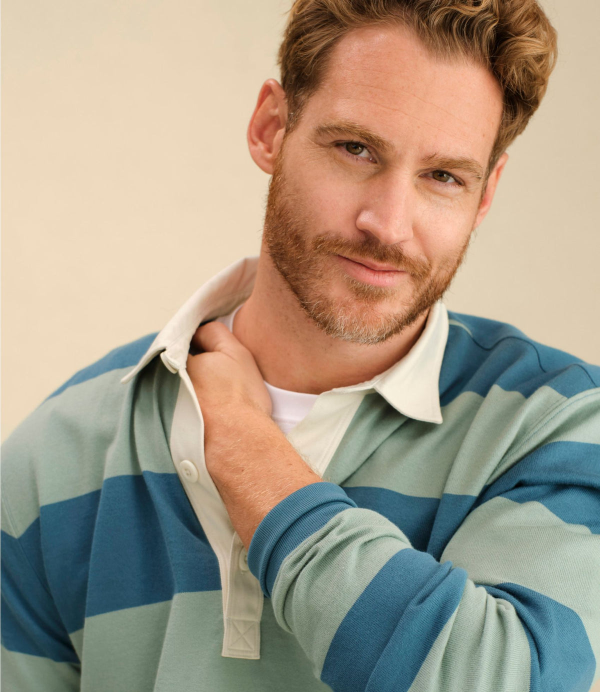 L.L.Bean Men's Bean's Vintage Soft Rugby, Stripe Classic Navy/Gray Heather