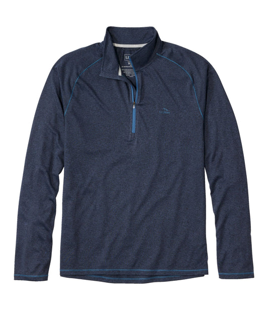 L.L.Bean Men's Bean's Access Trail Tee, Quarter-Zip Carbon Navy