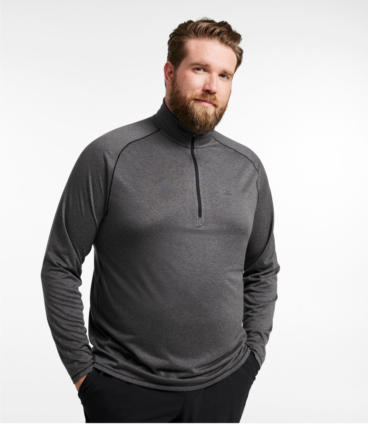 L.L.Bean Men's Bean's Access Trail Tee, Quarter-Zip Carbon Navy