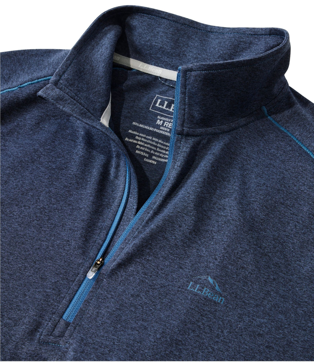 L.L.Bean Men's Bean's Access Trail Tee, Quarter-Zip Carbon Navy