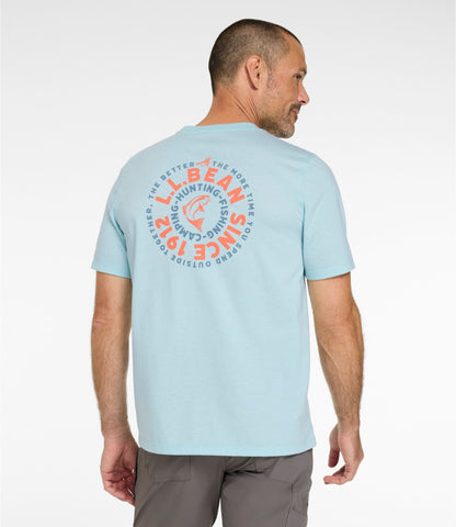 L.L.Bean Men's Technical Fishing Graphic Tees, Short-Sleeve Gray Heather