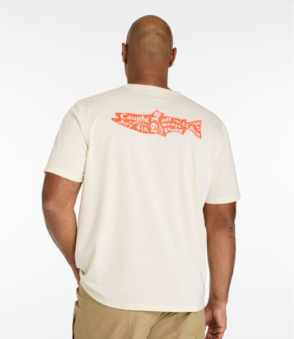 L.L.Bean Men's Technical Fishing Graphic Tees, Short-Sleeve Gray Heather