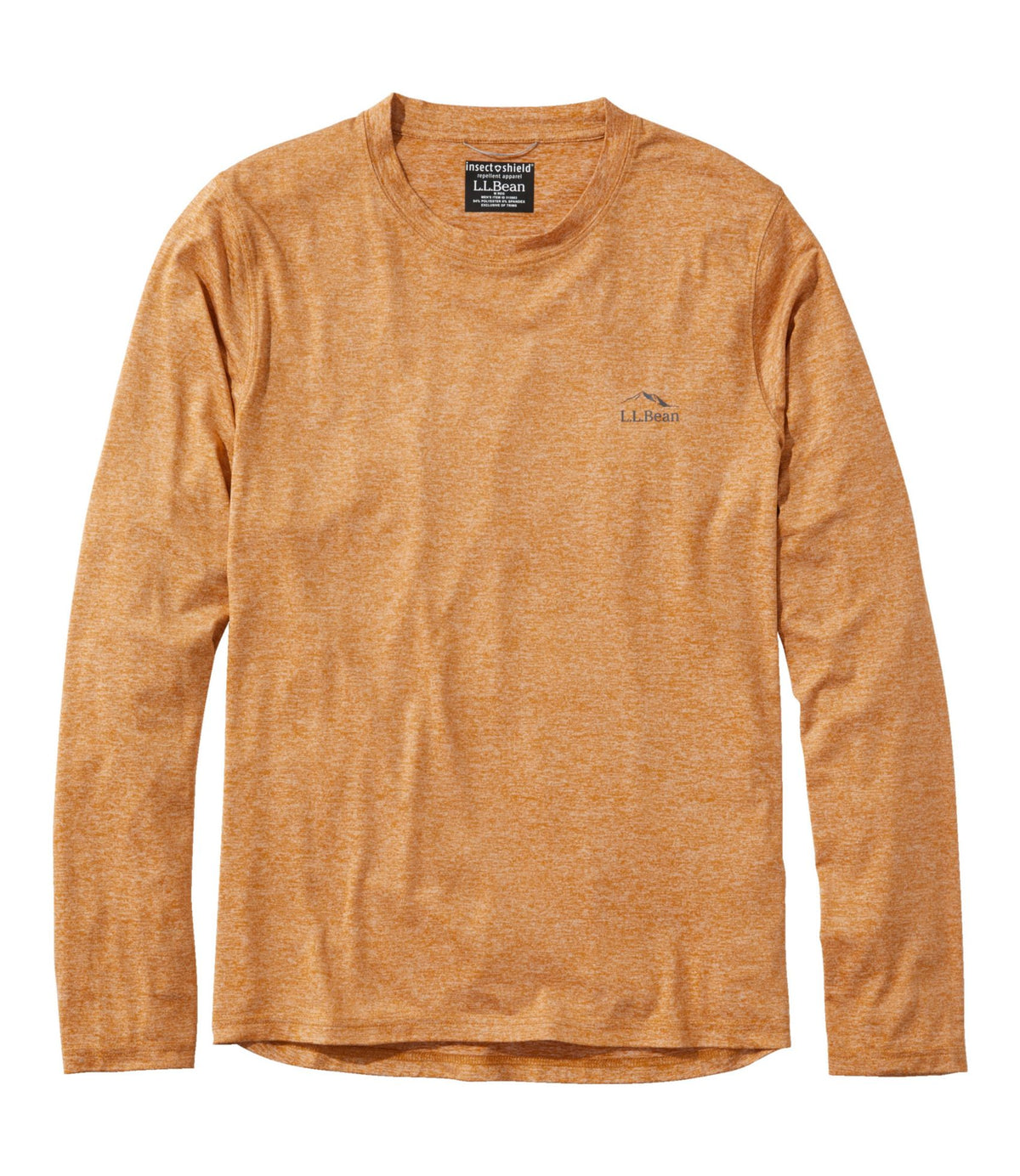 L.L.Bean Men's Insect Shield Pro Knit Crew Dark Amber