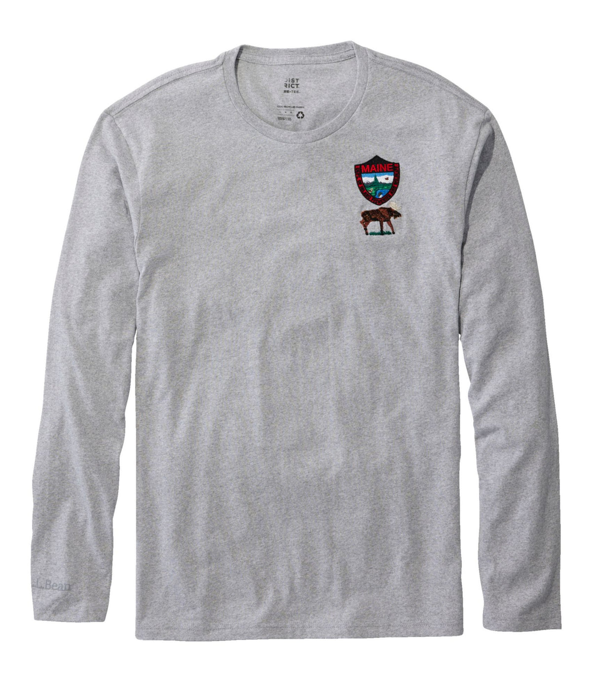 L.L.Bean Men's MIF&W Tee, Long-Sleeve Moose Light Heather Grey