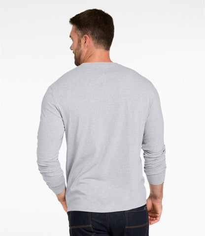 L.L.Bean Men's MIF&W Tee, Long-Sleeve Moose Light Heather Grey