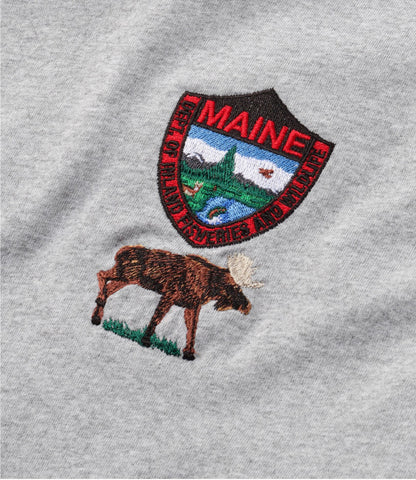 L.L.Bean Men's MIF&W Tee, Long-Sleeve Moose Light Heather Grey