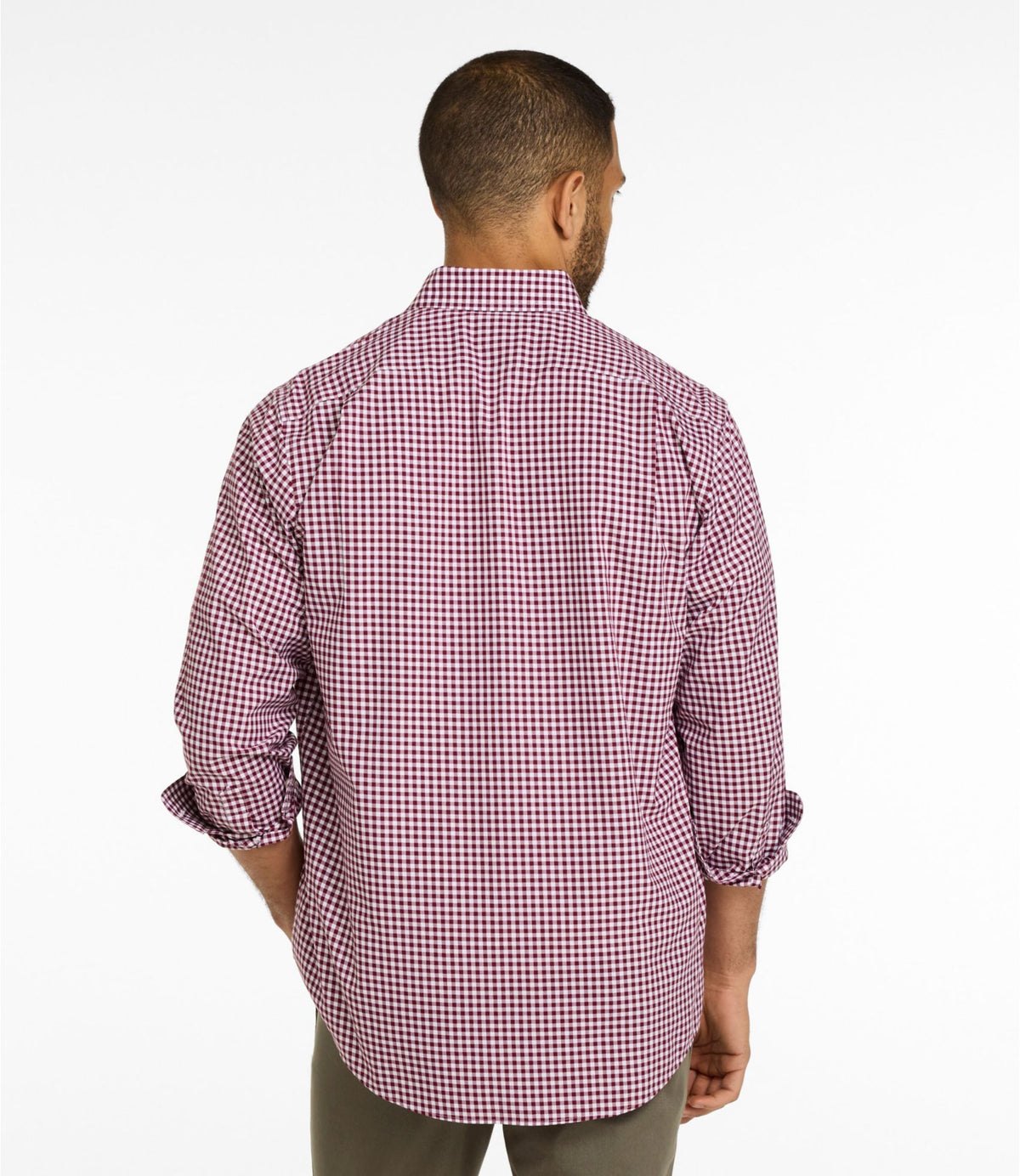 L.L.Bean Men's Wrinkle-Free Kennebunk Sport Shirt, Traditional Fit Check Blue Tide