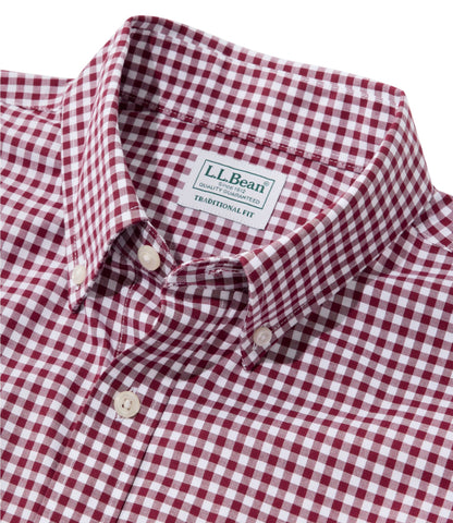 L.L.Bean Men's Wrinkle-Free Kennebunk Sport Shirt, Traditional Fit Check Blue Tide