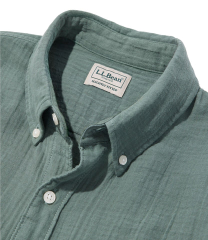 L.L.Bean Men's Cloud Gauze Shirt, Long-Sleeve, Slightly Fitted Untucked Fit Bone Multi Stripe