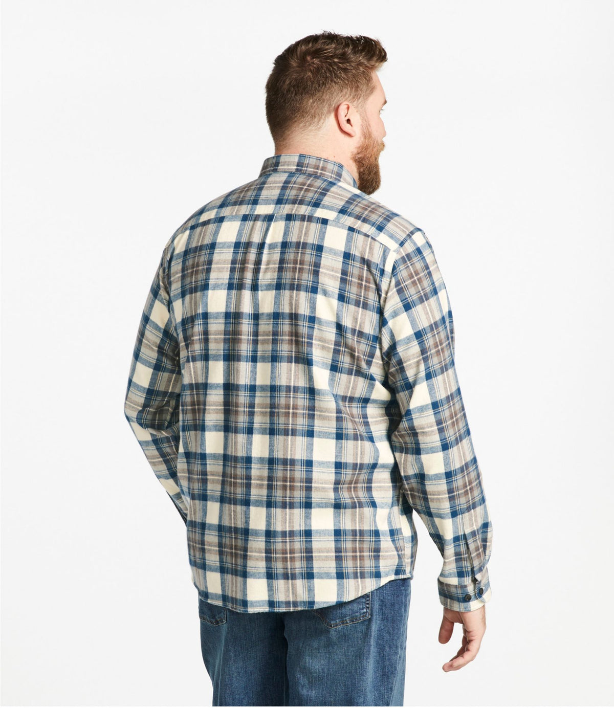 L.L.Bean Men's Scotch Plaid Flannel Shirt, Traditional Fit Deepest Brown Stewart