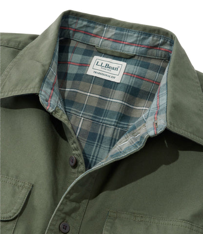 L.L.Bean Men's Flannel-Lined Hurricane Shirt Deepest Brown