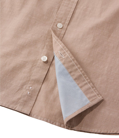 L.L.Bean Men's Comfort Stretch Performance® Chambray Shirt, Short-Sleeve, Slightly Fitted Untucked Fit Camel Brown