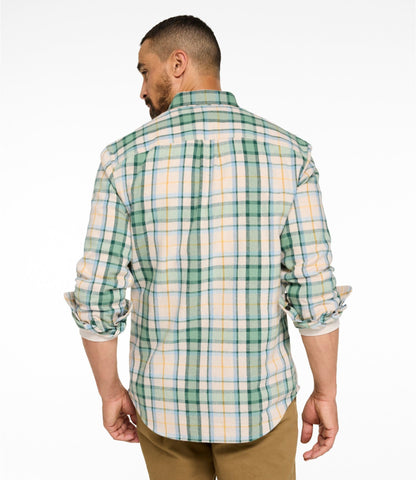 L.L.Bean Men's Scotch Plaid Flannel Shirt, Slightly Fitted Bean of Freeport Green