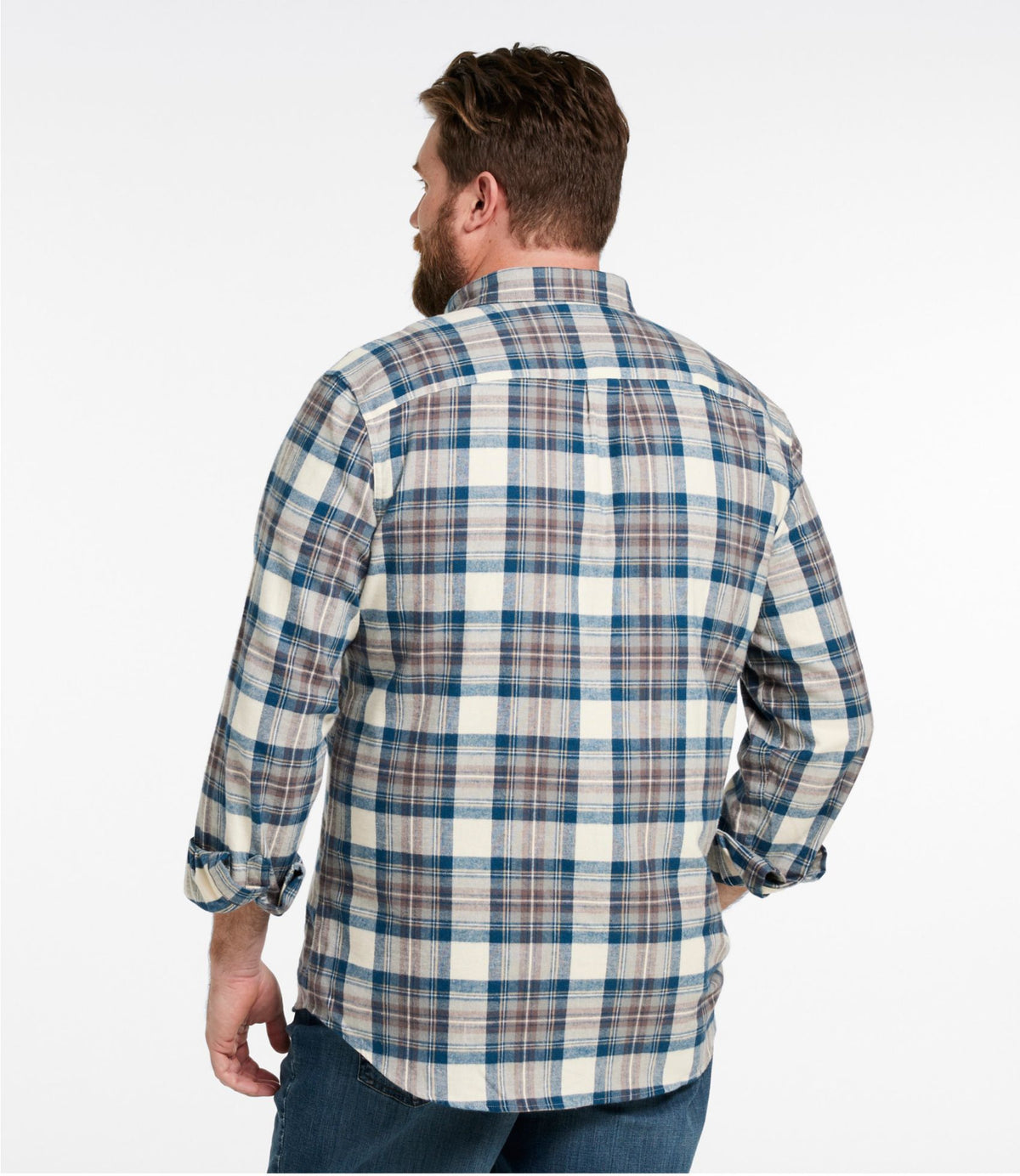 L.L.Bean Men's Scotch Plaid Flannel Shirt, Slightly Fitted Bean of Freeport Green