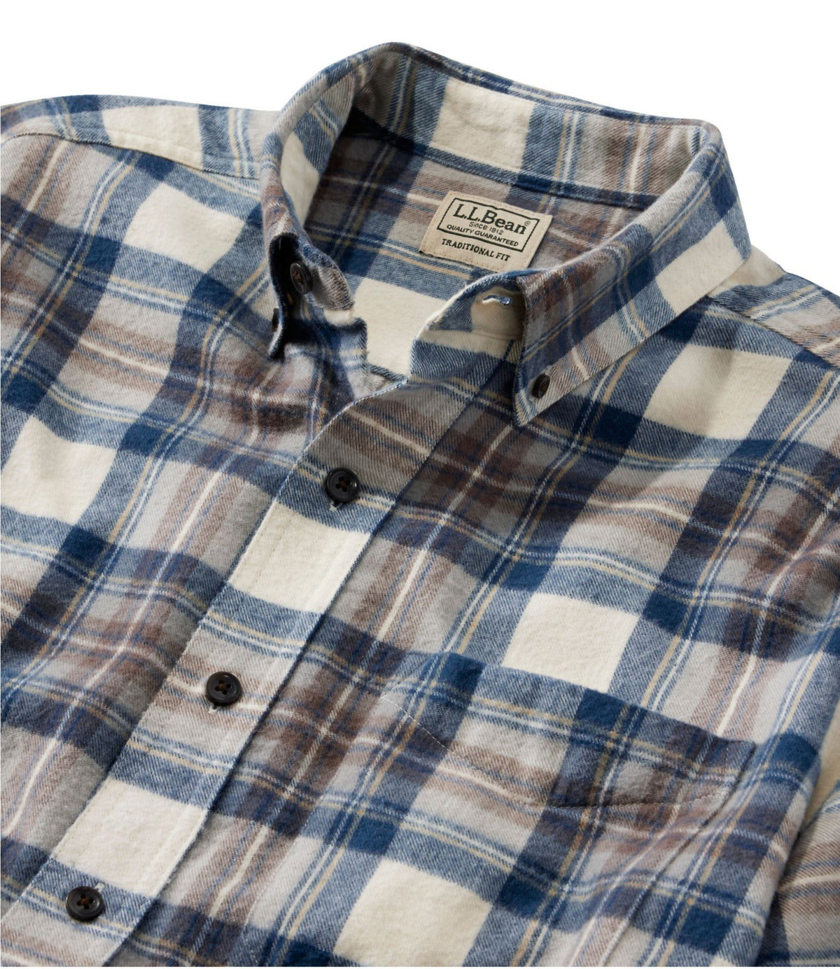 L.L.Bean Men's Scotch Plaid Flannel Shirt, Slightly Fitted Bean of Freeport Green