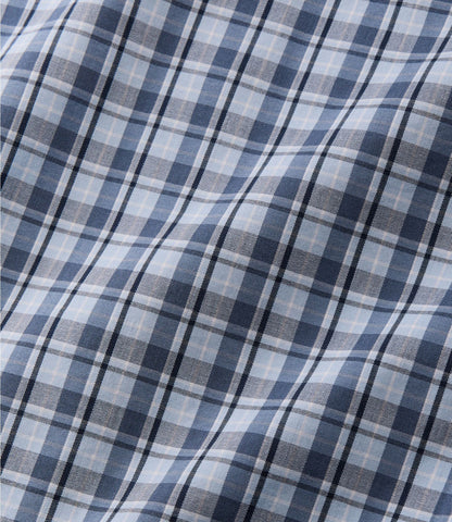 L.L.Bean Men's Comfort Stretch Performance® Shirt, Short-Sleeve, Slightly Fitted Untucked Fit, Plaid Blue Tide