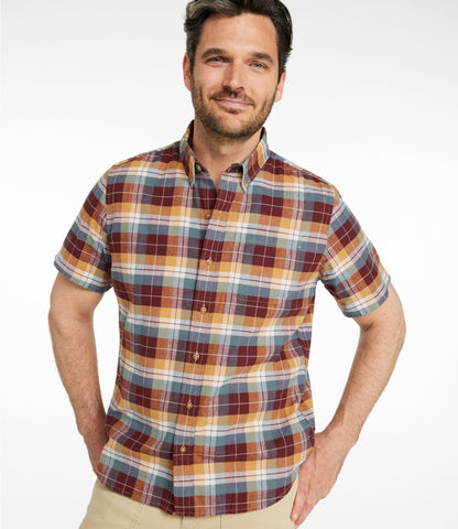 L.L.Bean Men's Stonecoast Hemp Shirt, Short-Sleeve, Slightly Fitted Untucked Fit