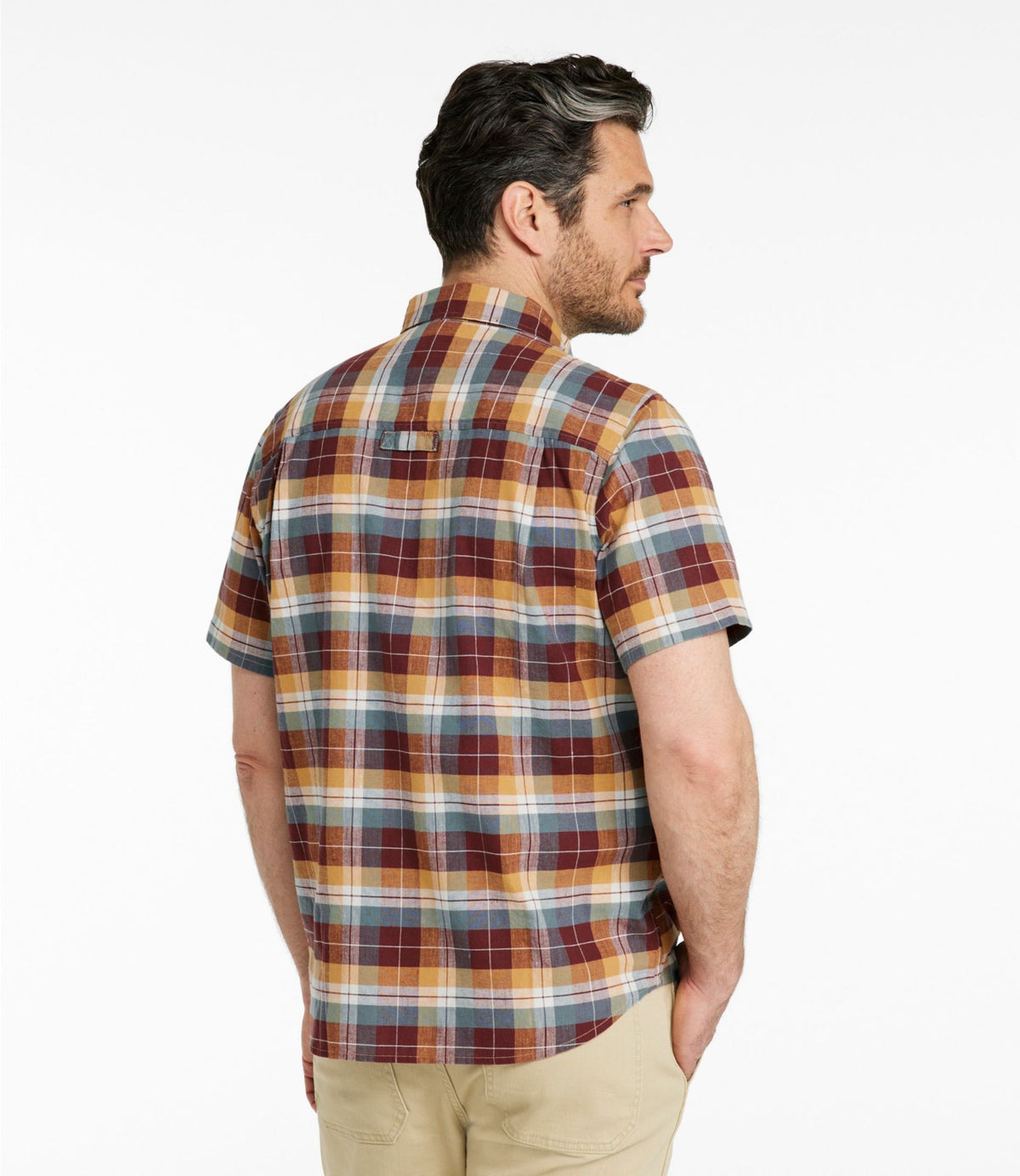 L.L.Bean Men's Stonecoast Hemp Shirt, Short-Sleeve, Slightly Fitted Untucked Fit
