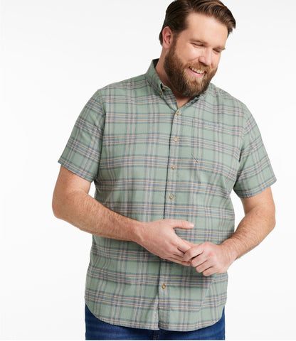 L.L.Bean Men's Stonecoast Hemp Shirt, Short-Sleeve, Slightly Fitted Untucked Fit