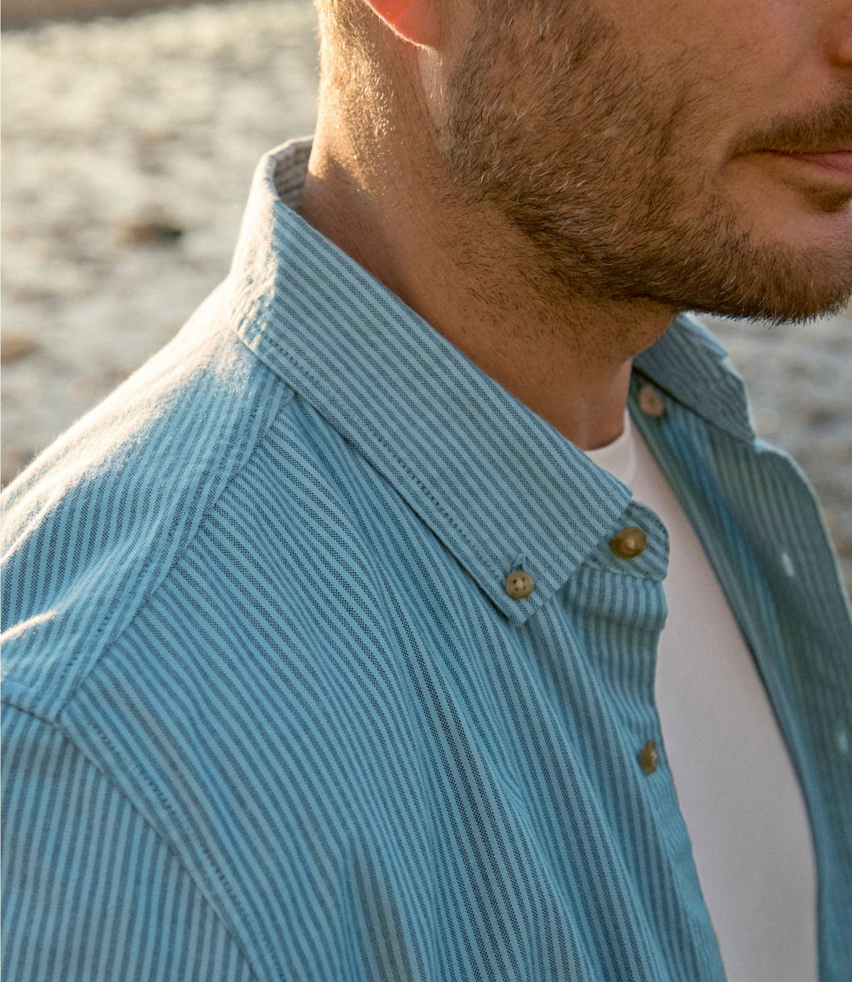 L.L.Bean Men's Sunwashed Oxford Shirt, Slightly Fitted Untucked Fit, Stripe Olive Gray