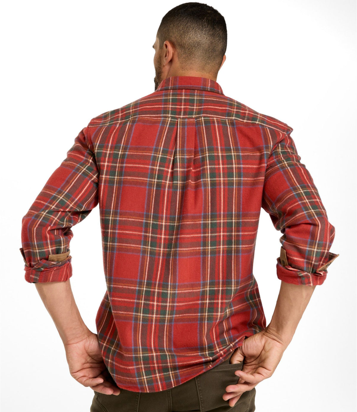L.L.Bean Men's Scotch Plaid Flannel Shirt, Snap-Front, Slightly Fitted Untucked Fit Antique Royal Stewart